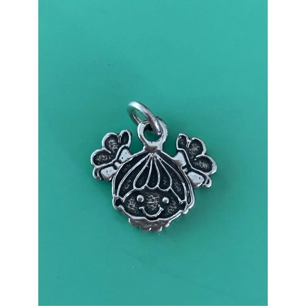 Girls Head Sterling Silver Jewelry Charm #family